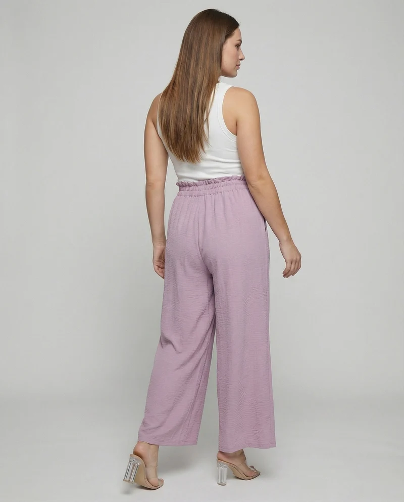 Damen Culotte-Hosen mit weitem Bein und elastischem Bund
