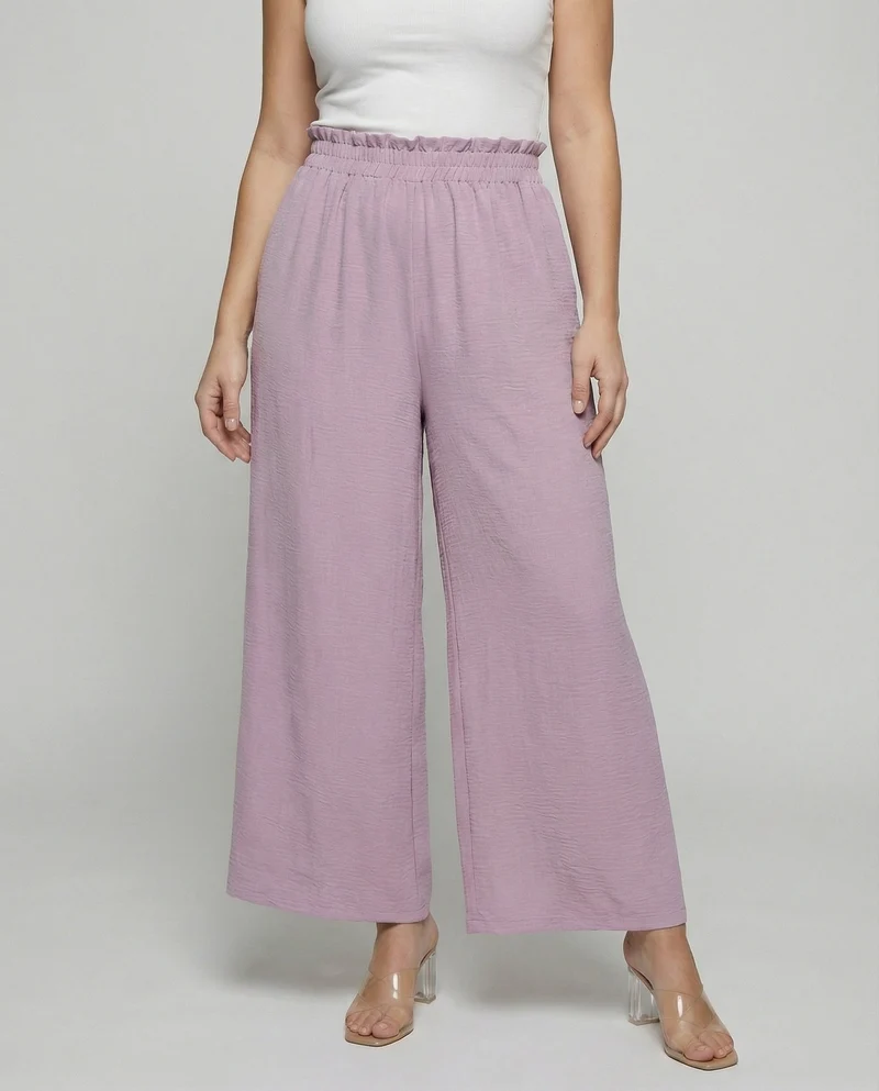 Damen Culotte-Hosen mit weitem Bein und elastischem Bund