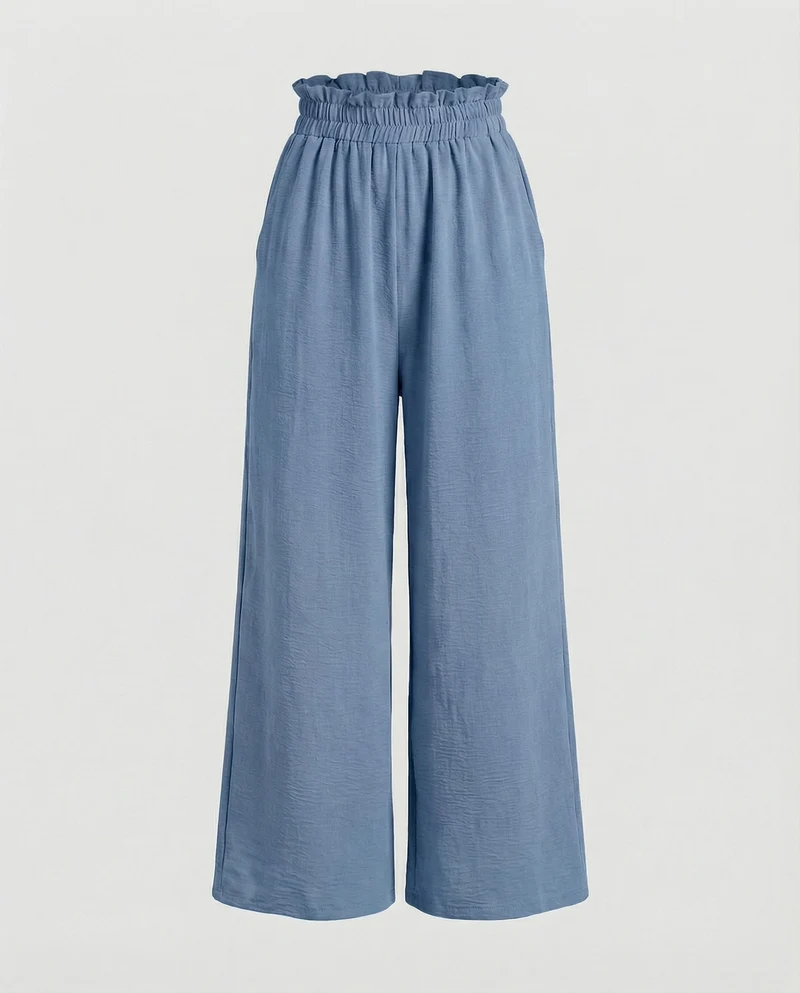Damen Culotte-Hosen mit weitem Bein und elastischem Bund
