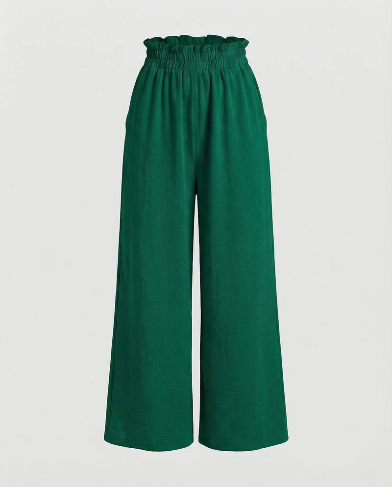 Damen Culotte-Hosen mit weitem Bein und elastischem Bund