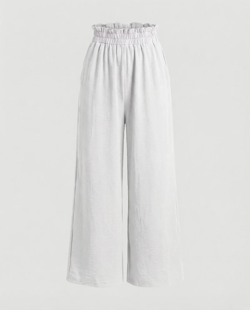 Damen Culotte-Hosen mit weitem Bein und elastischem Bund