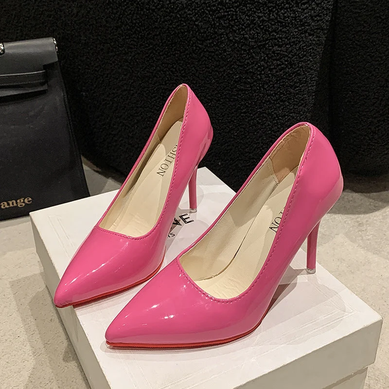 Damen Elegante High Heels mit spitz zulaufender Vorderkappe und transparentem Absatz