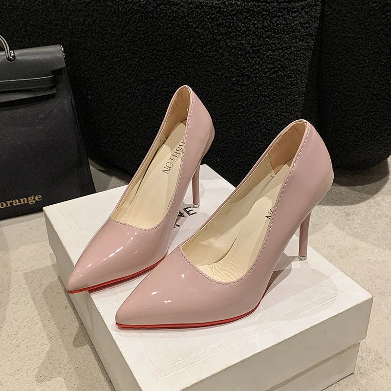 Damen Elegante High Heels mit spitz zulaufender Vorderkappe und transparentem Absatz