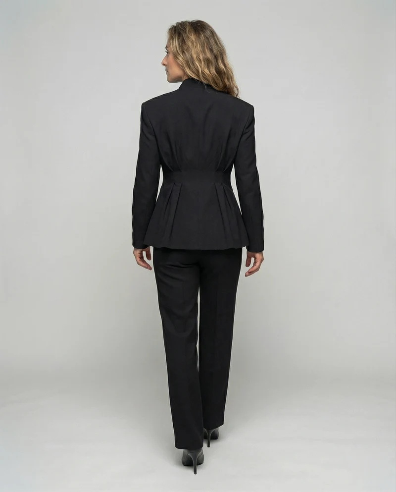Damen Feminine Schößchen Hosenanzug