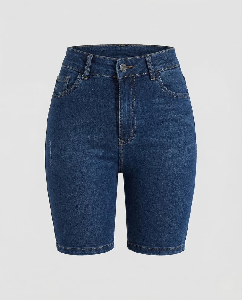 Damen Stretch-Jeansshorts im Bermuda-Schnitt