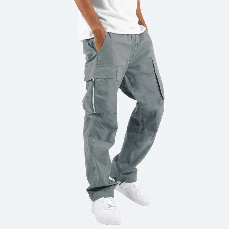 Herren robuste Cargo-Jeans mit seitlichen Reißverschlusstaschen