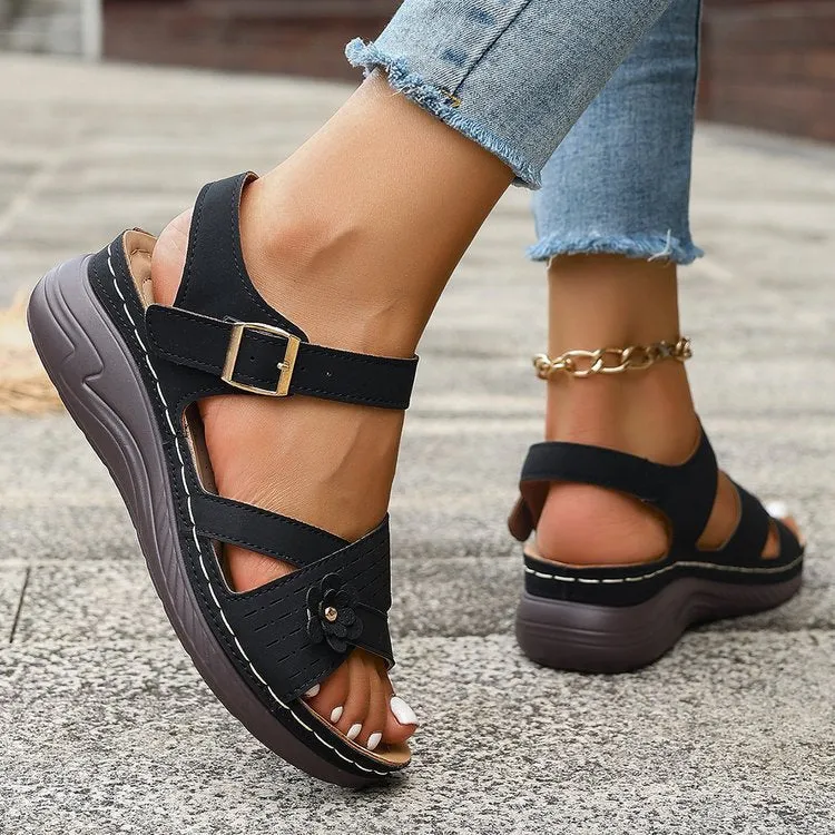 Damen Elegante Sandalen mit verstellbaren Riemen und ergonomischem Fußbett