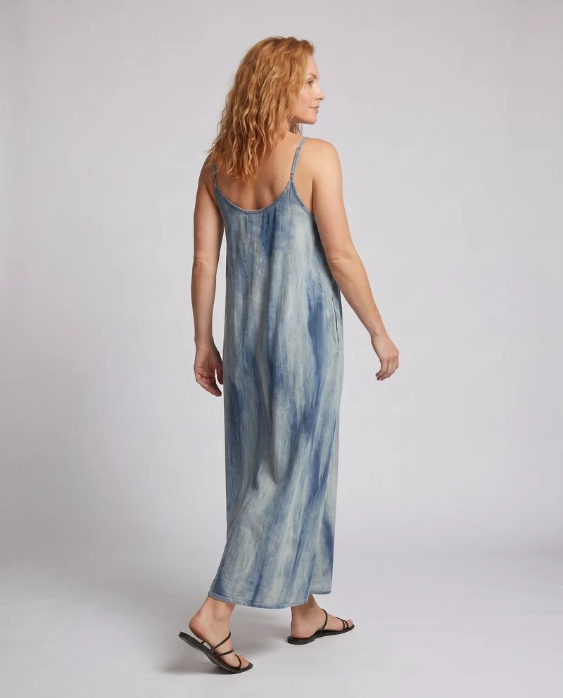 Damen luftiges Maxikleid im lässigen Boho-Stil mit verstellbaren Spaghetti-Trägern