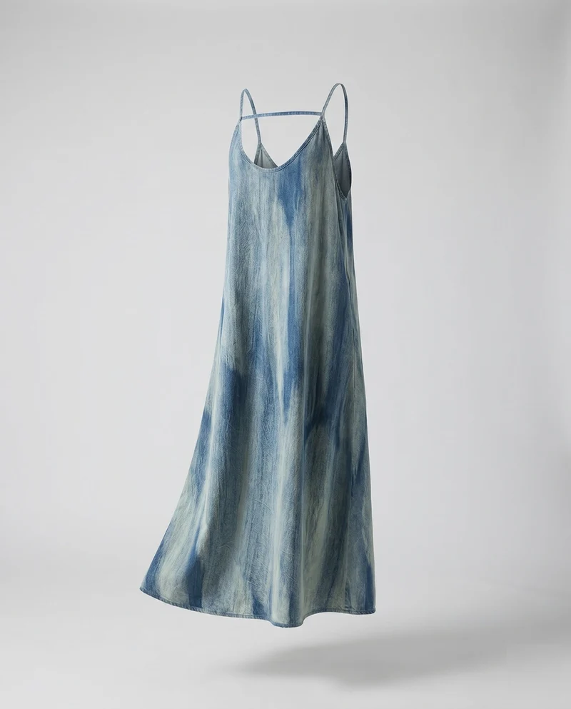Damen luftiges Maxikleid im lässigen Boho-Stil mit verstellbaren Spaghetti-Trägern