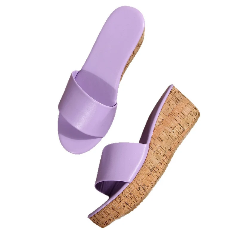 Damen Komfortable Wedge-Pantoletten mit breitem, verstellbarem Riemen