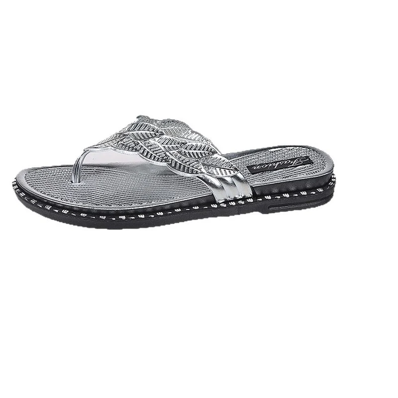 Damen Sandalen mit filigranem Blattdesign und rutschfester Sohle