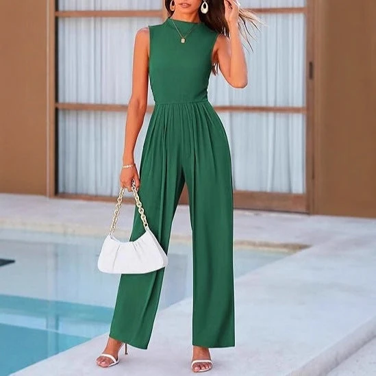 Damen eleganter Jumpsuit mit weitem Bein und taillierter Silhouette Arvani
