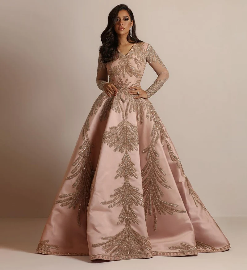 Damen Glamouröses Abendkleid mit schimmernden Pailletten und tiefem V-Ausschnitt