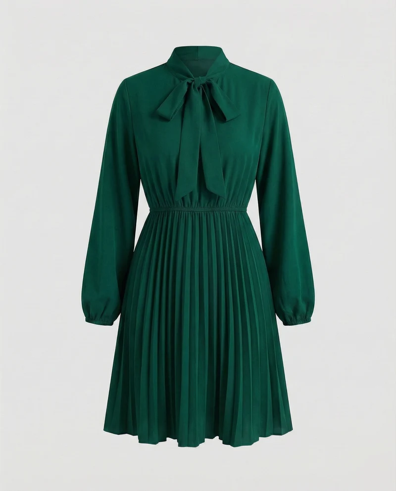 Damen Romantische Lange Ballonärmel Chiffon Chiffon-Kleid