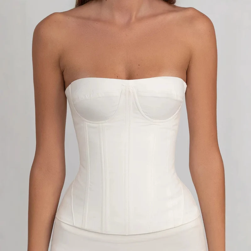Damen figurbetontes Korsettkleid mit Rüschensaum