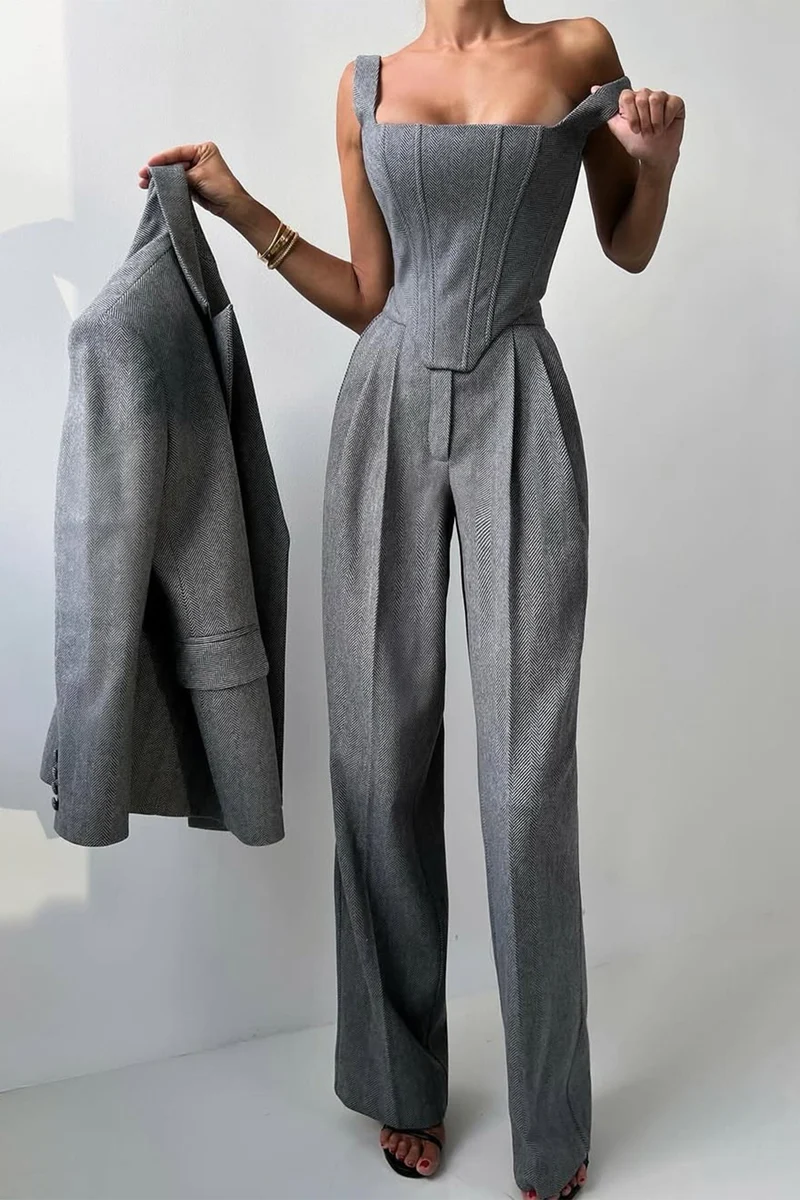 Dreiteiliger Anzug mit Doppeltem Blazer