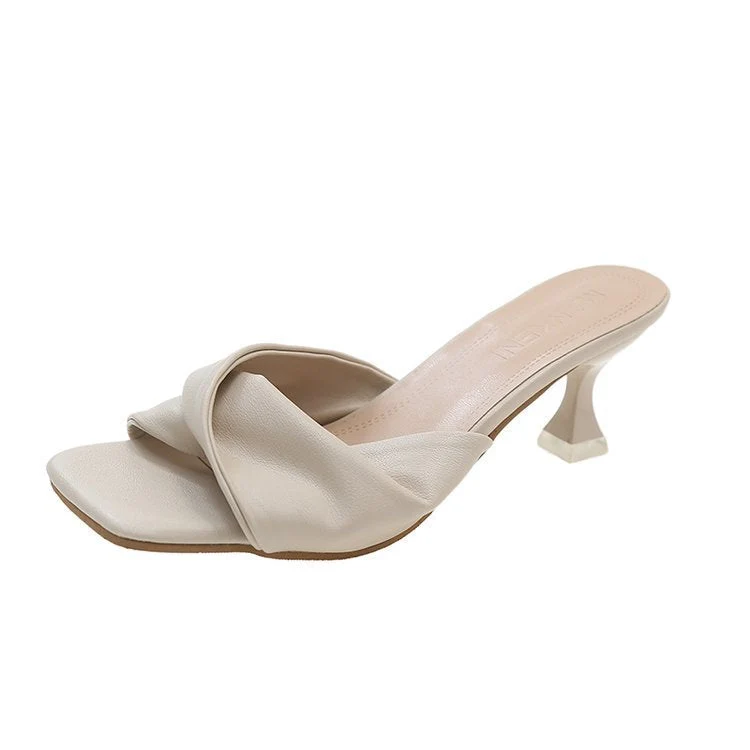 Damen Elegante Mules mit geschwungenem Riemendesign und komfortablem Absatz