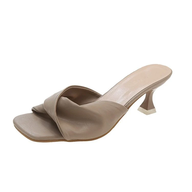 Damen Elegante Mules mit geschwungenem Riemendesign und komfortablem Absatz