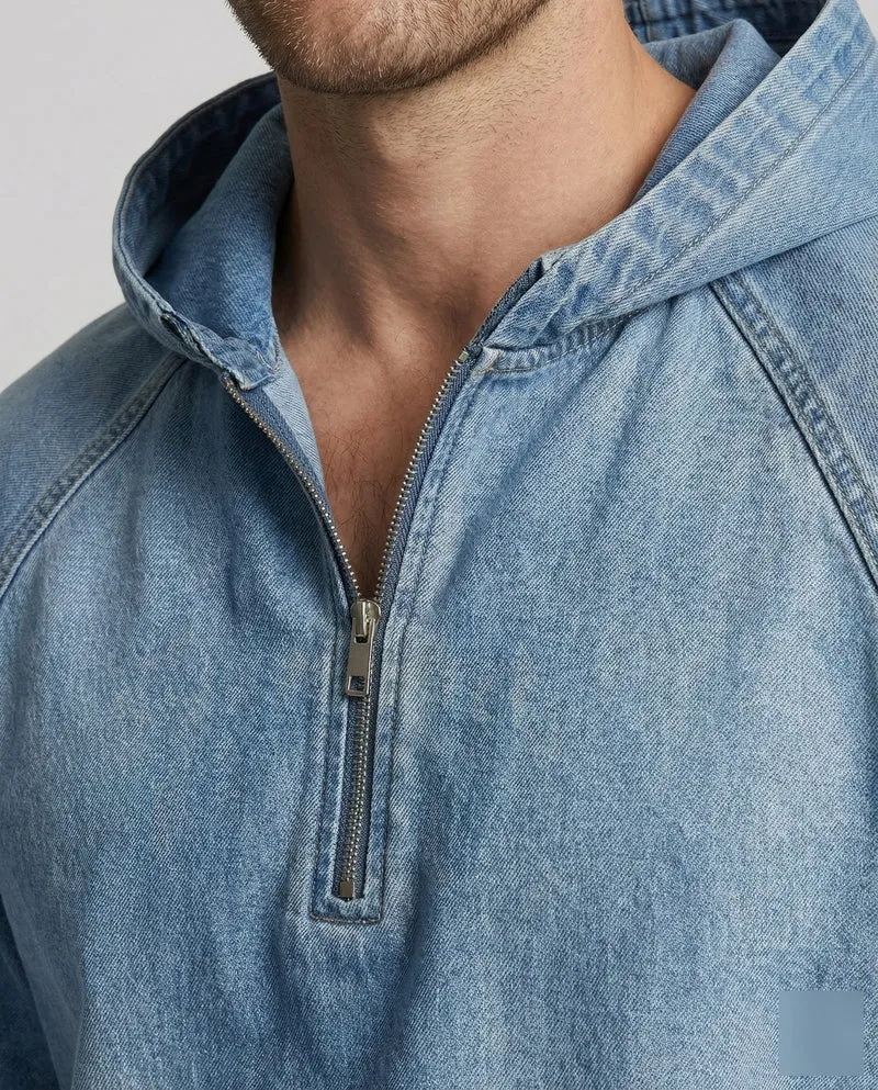 Herren Jeansoptik Raglan-Hoodie
