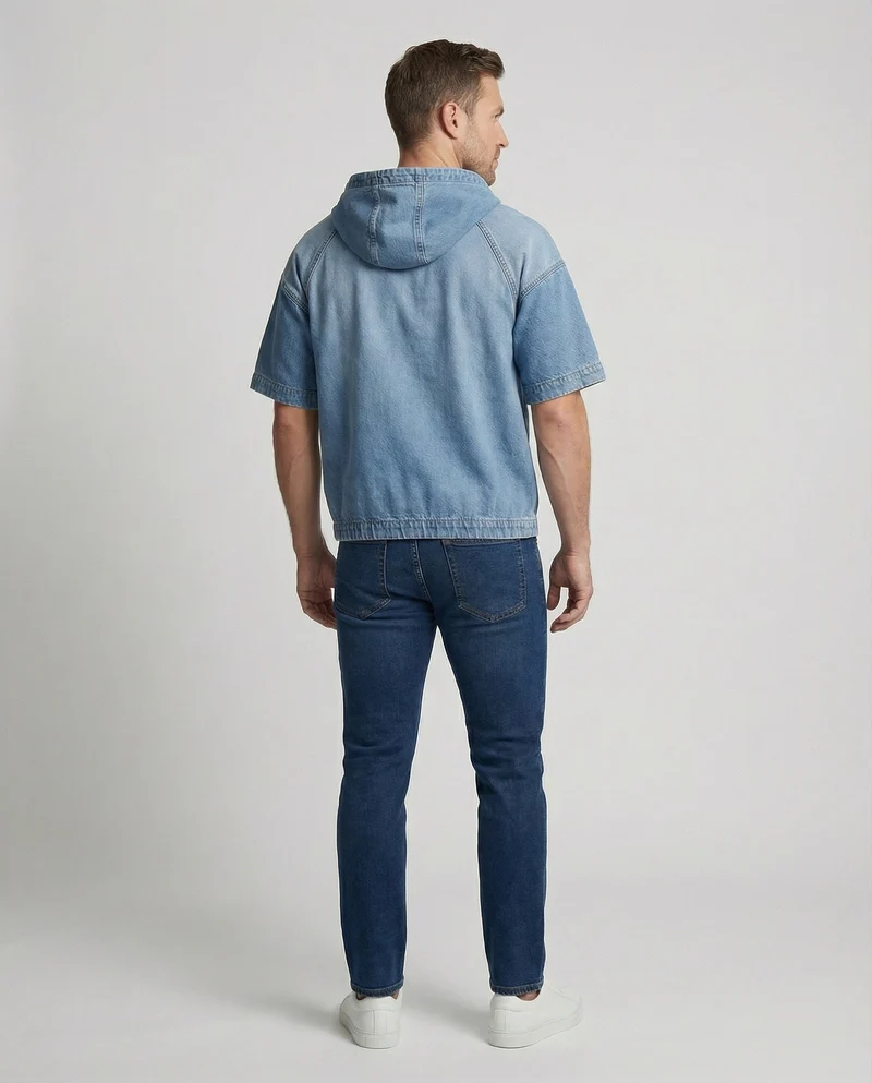 Herren Jeansoptik Raglan-Hoodie