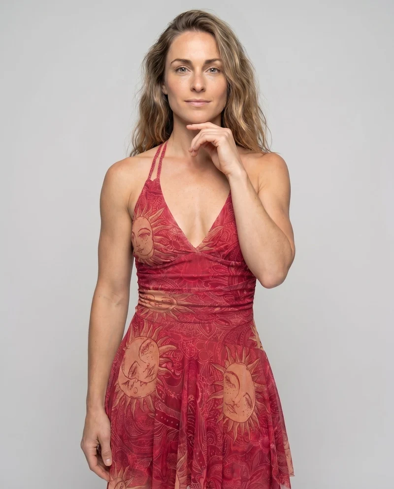 Damen Sommerliches Wickelkleid mit Rüschendetails und verspieltem Design