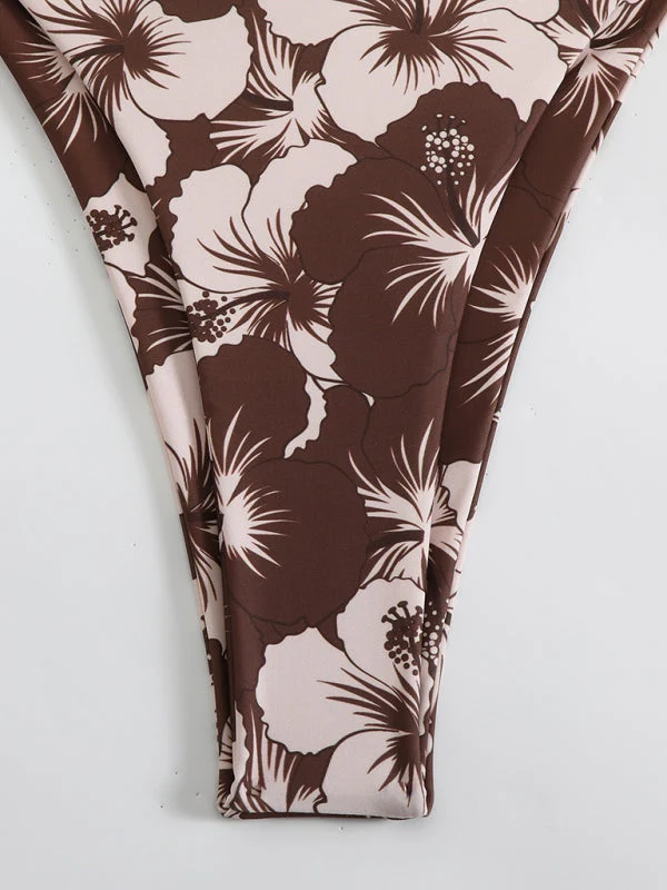 Blumenmuster Halterneck-Bikini