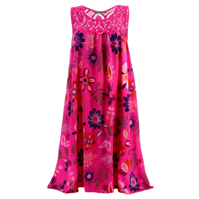 Damen Langkleid mit floraler Spitzenstruktur