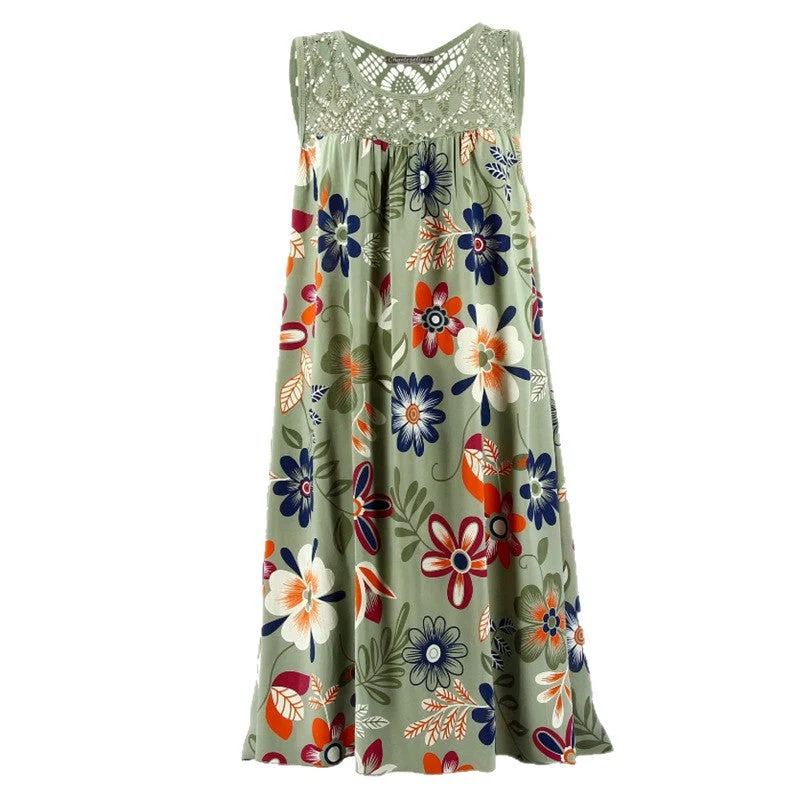 Damen Langkleid mit floraler Spitzenstruktur