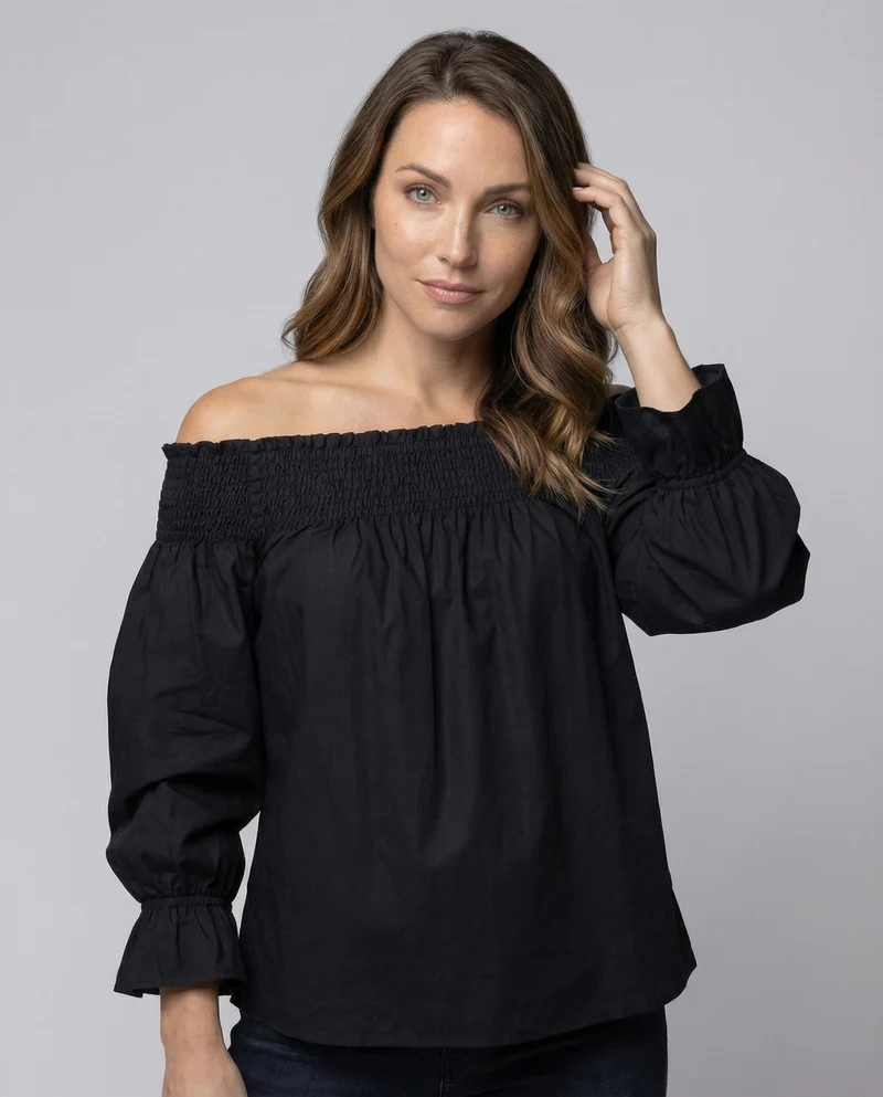 Damen langes Hemdblusenkleid aus Leinenmix