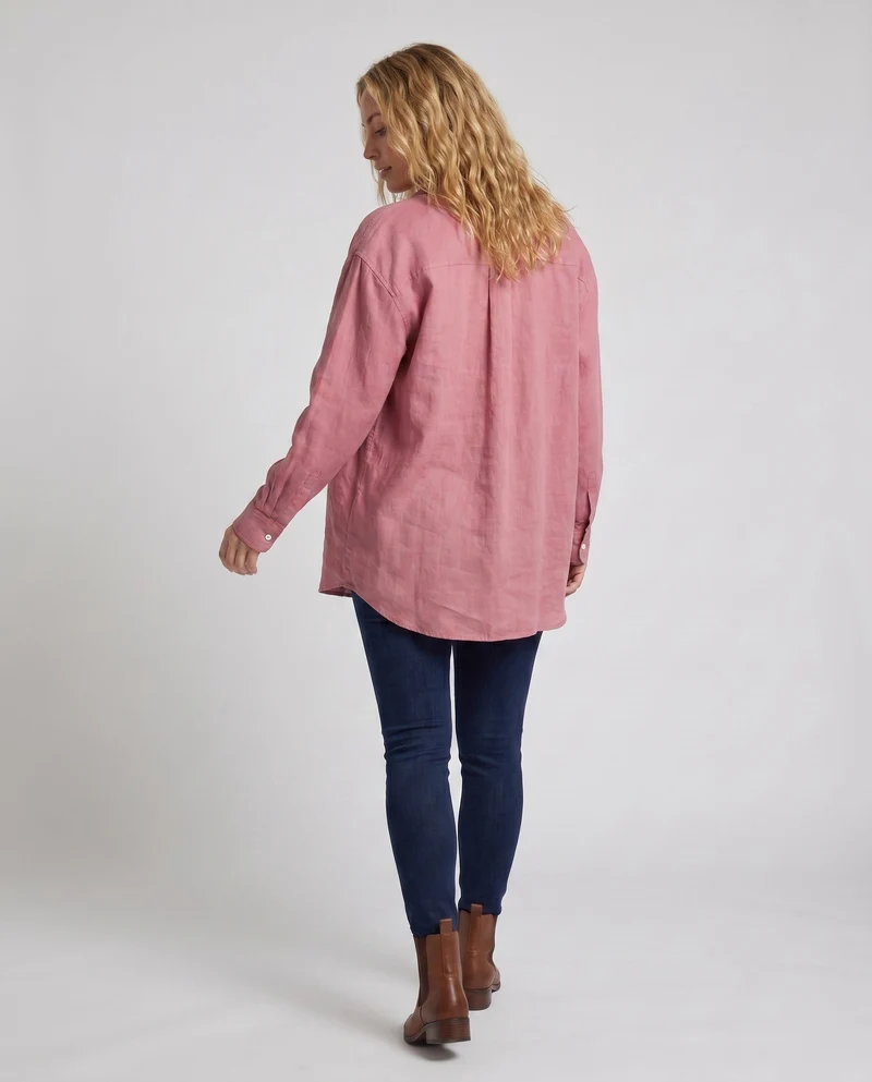 Damen leichtes Leinenhemd mit oversized Schnitt