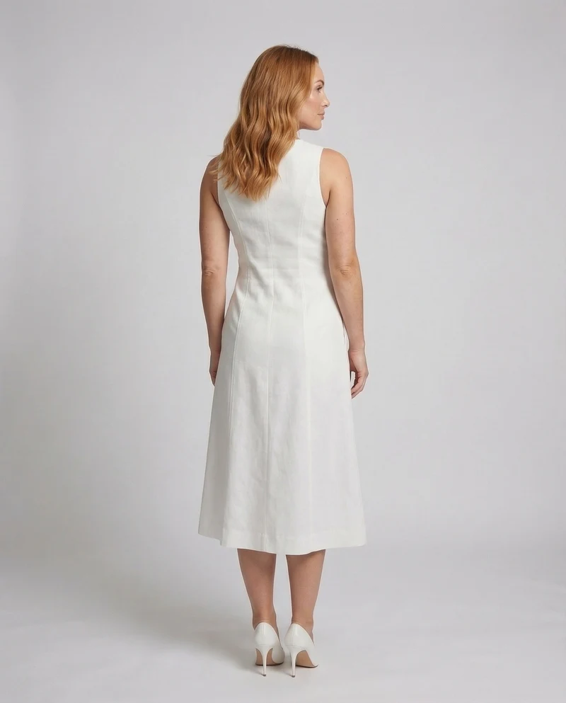 Damen Midikleid Schlitz Tailliert