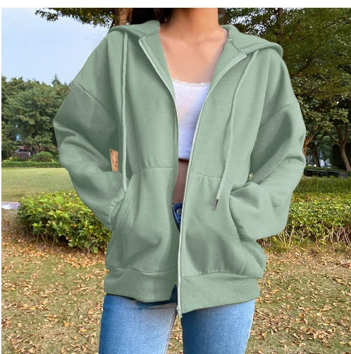 Damen bequeme Kapuzenjacke mit praktischen Taschen und lässigem Schnitt