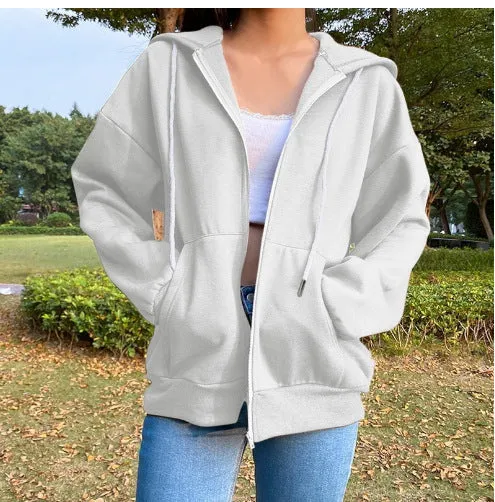 Damen bequeme Kapuzenjacke mit praktischen Taschen und lässigem Schnitt