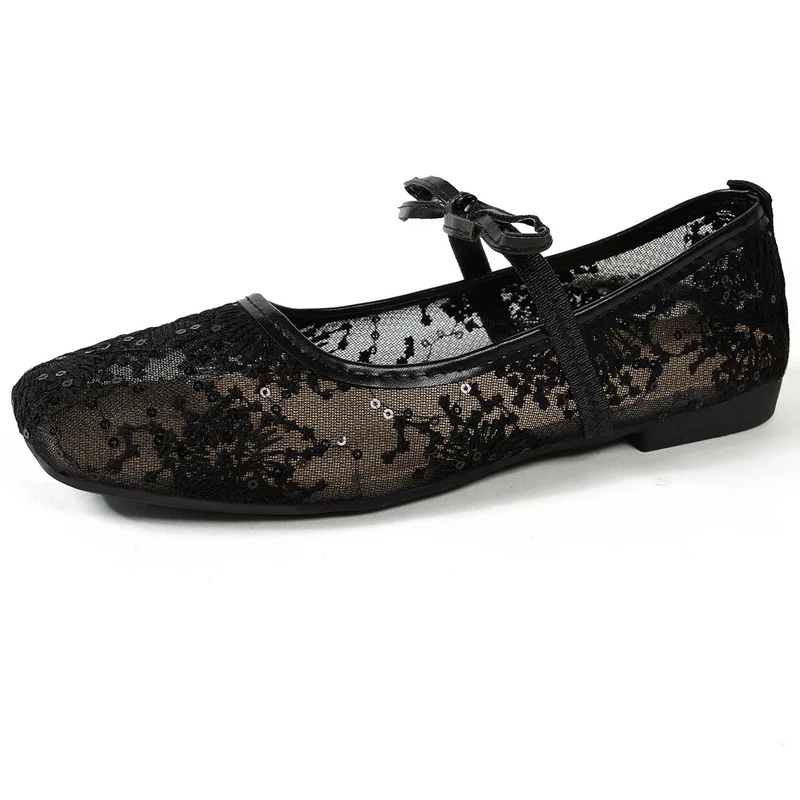 Damen elegante Spitzenschuhe mit floralem Gestaltung