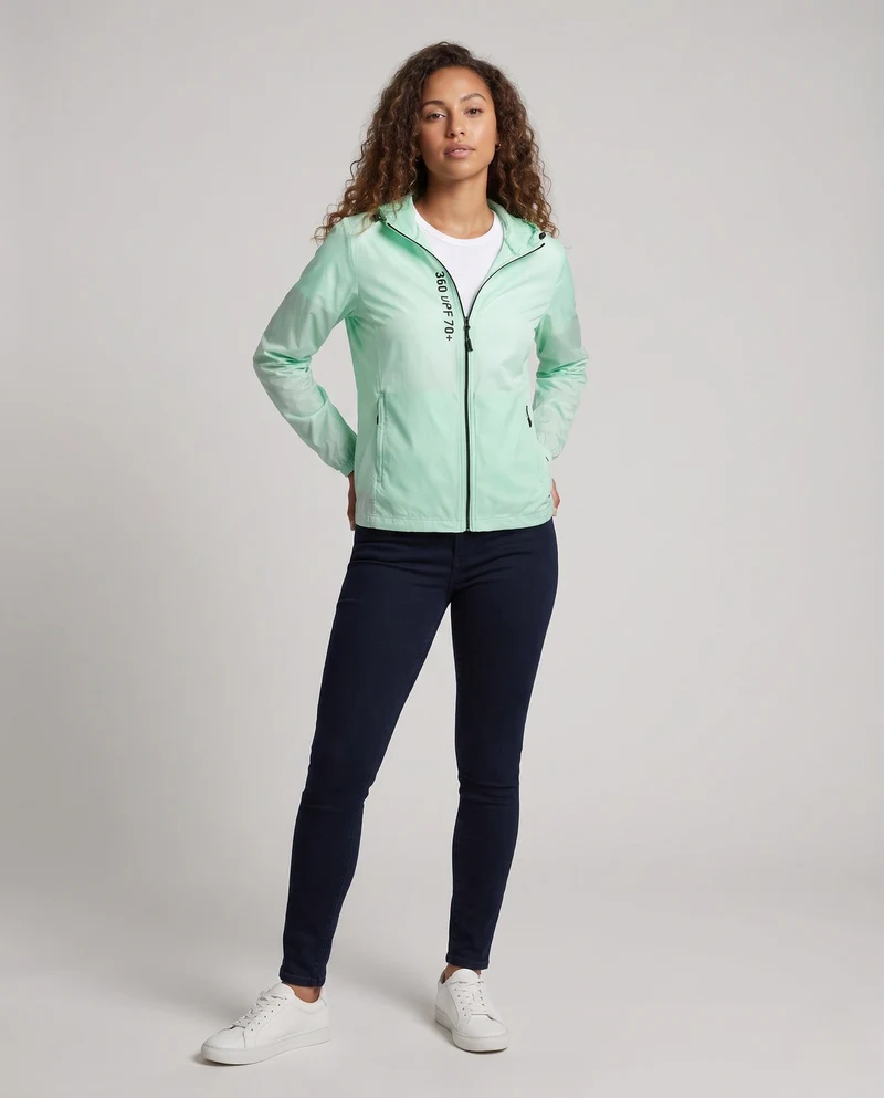Damen ultraleichte Sportjacke mit schützendem UV-Schutz
