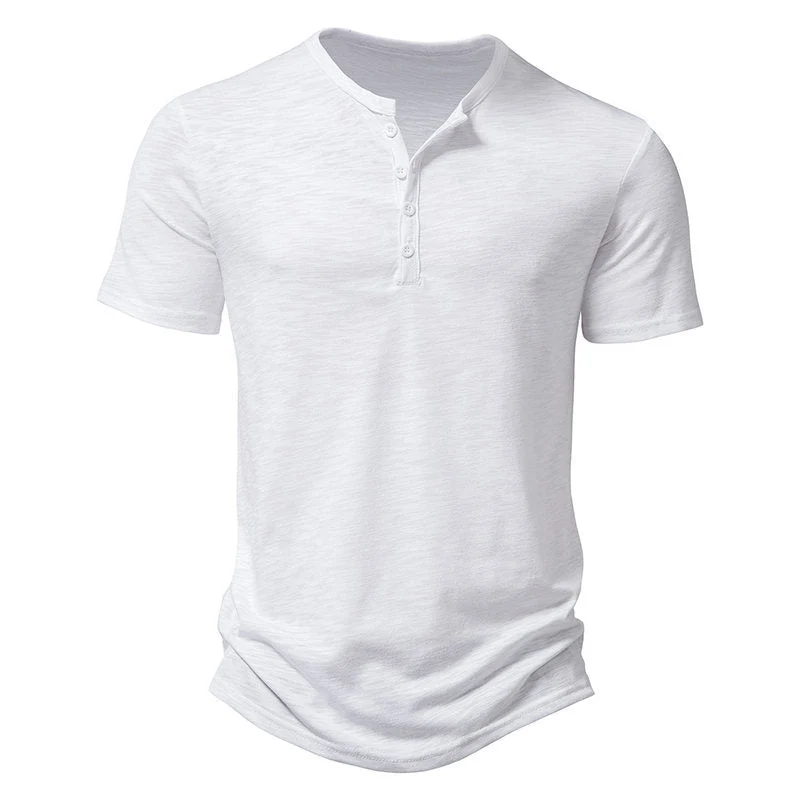 Herren Kurzarm-Henley-T-Shirt mit modischem Knopfdesign und atmungsaktiver Baumwolle Nord Taschen