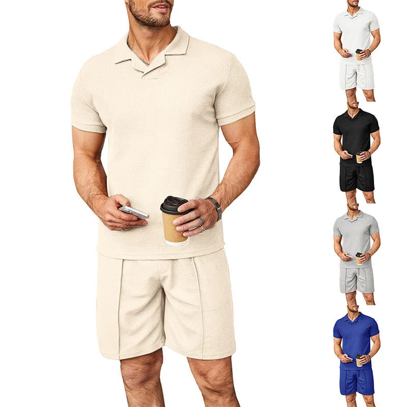 Herren Freizeit Polo- und Shorts-Set aus atmungsaktivem Material Nord Taschen
