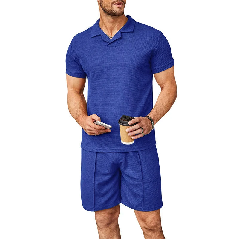 Herren Freizeit Polo- und Shorts-Set aus atmungsaktivem Material Nord Taschen
