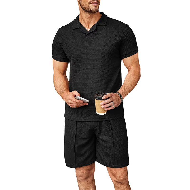 Herren Freizeit Polo- und Shorts-Set aus atmungsaktivem Material Nord Taschen