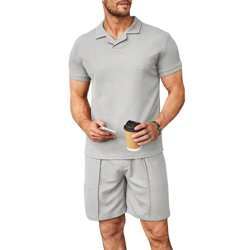 Herren Freizeit Polo- und Shorts-Set aus atmungsaktivem Material Nord Taschen