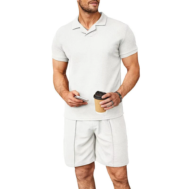 Herren Freizeit Polo- und Shorts-Set aus atmungsaktivem Material Nord Taschen
