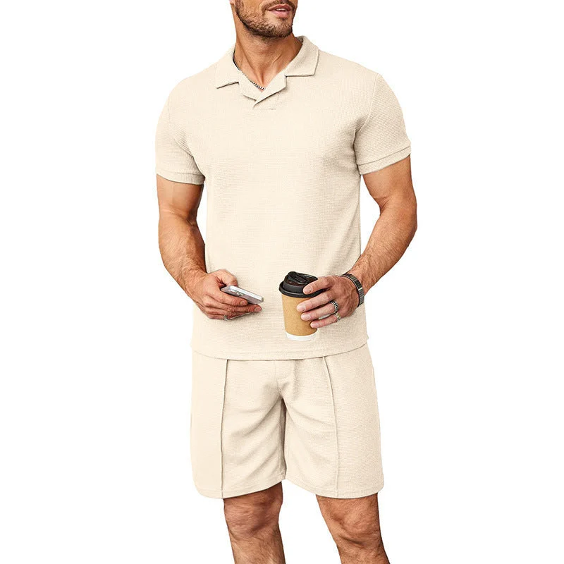 Herren Freizeit Polo- und Shorts-Set aus atmungsaktivem Material Nord Taschen