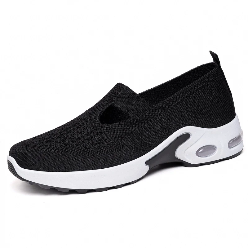 Damen Atmungsaktive Slip-On Freizeit-Schuhe mit dämpfender Sohle