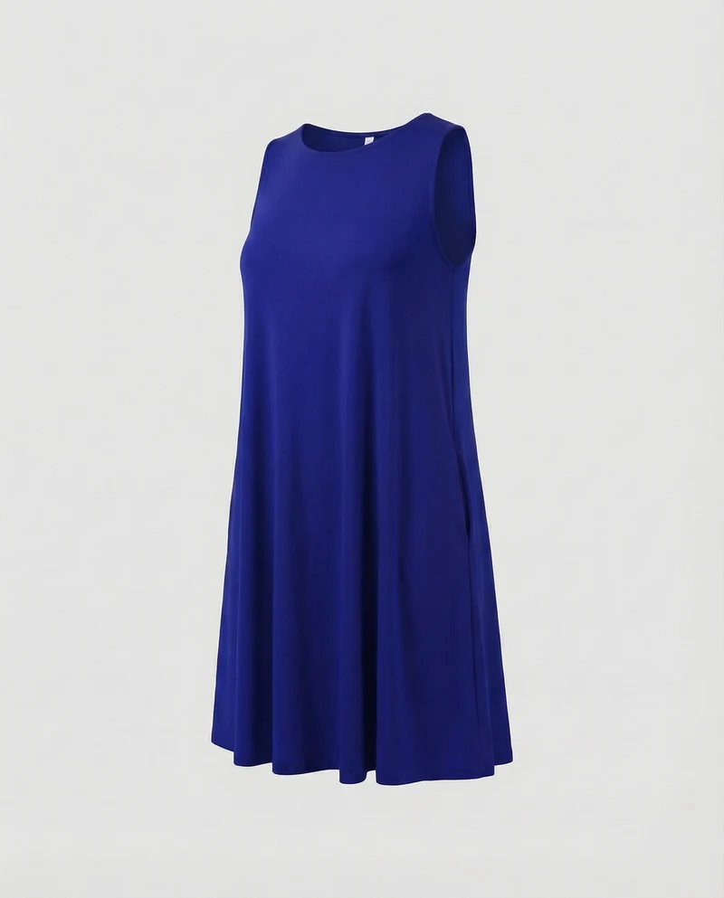 Damen A-Linien Swingkleid mit Seitentaschen