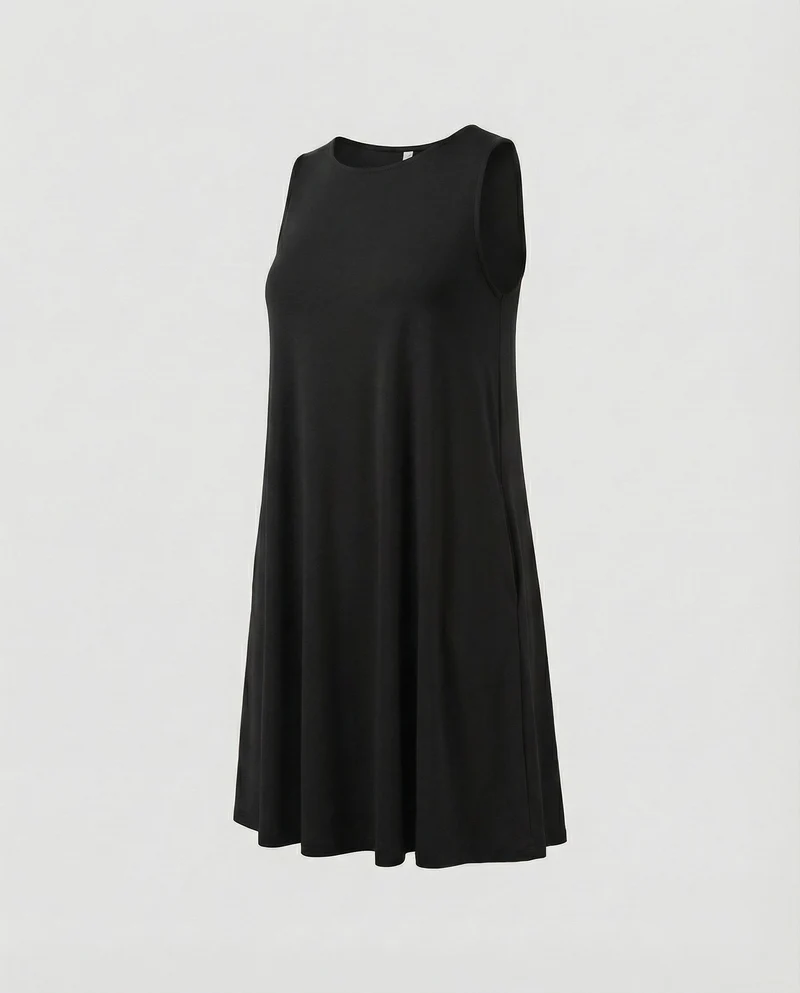 Damen A-Linien Swingkleid mit Seitentaschen