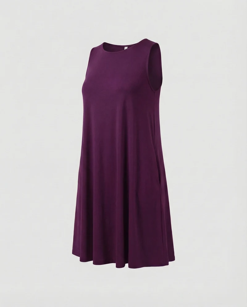 Damen A-Linien Swingkleid mit Seitentaschen