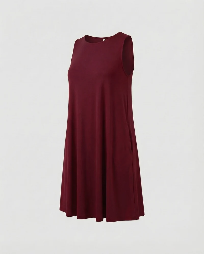 Damen A-Linien Swingkleid mit Seitentaschen