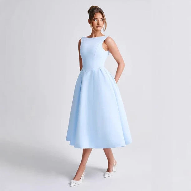 Damen Elegantes Maxikleid mit ausgestellten Ärmeln und raffiniertem Rock