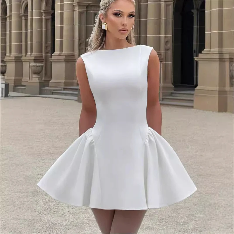 Damen Figurumspielendes Cocktailkleid mit schwingendem Rock und elegantem Ausschnitt