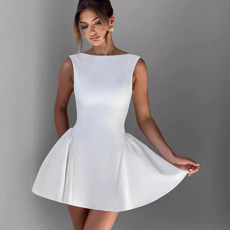 Damen Figurumspielendes Cocktailkleid mit schwingendem Rock und elegantem Ausschnitt
